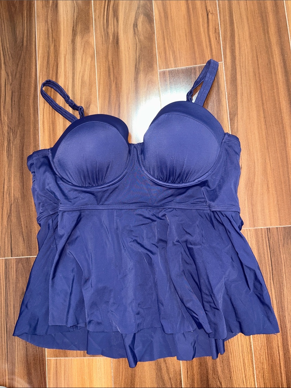Size 0 C\D / Large Torrid peplum tankini bikini top